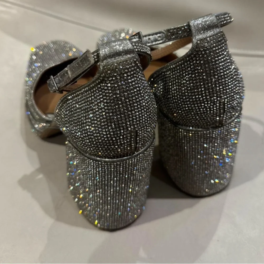 Wild Fable Pave Rhinestone Platform Ankle Strap Rounded Toe Heels - Picture 8 of 16